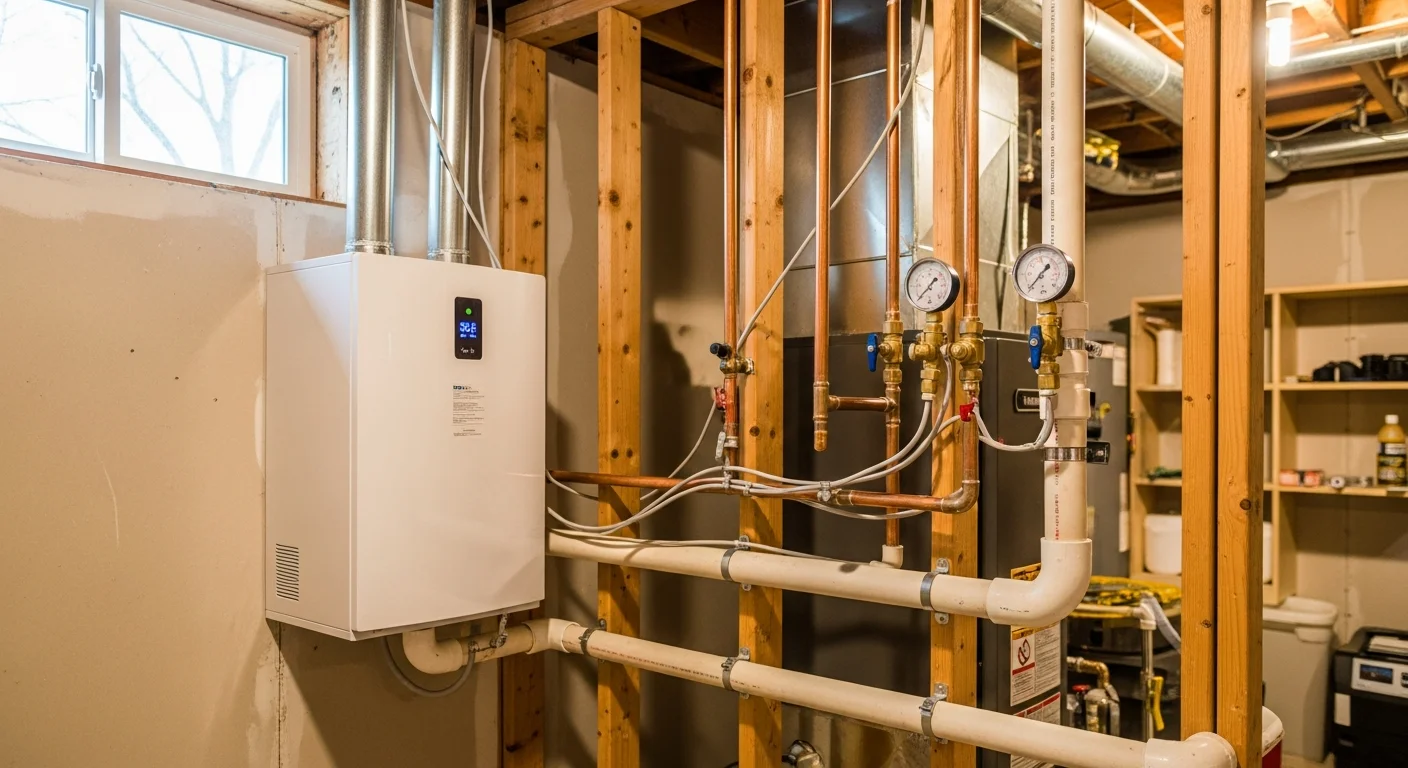 Whole-home air purifier unit installed in a residential HVAC system